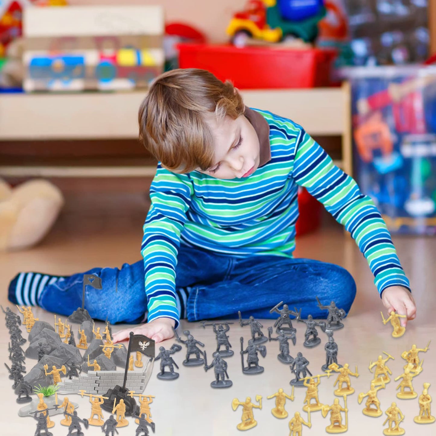 OTONOPI Medieval Knight Toy Soldiers 250pcs Castle Playset