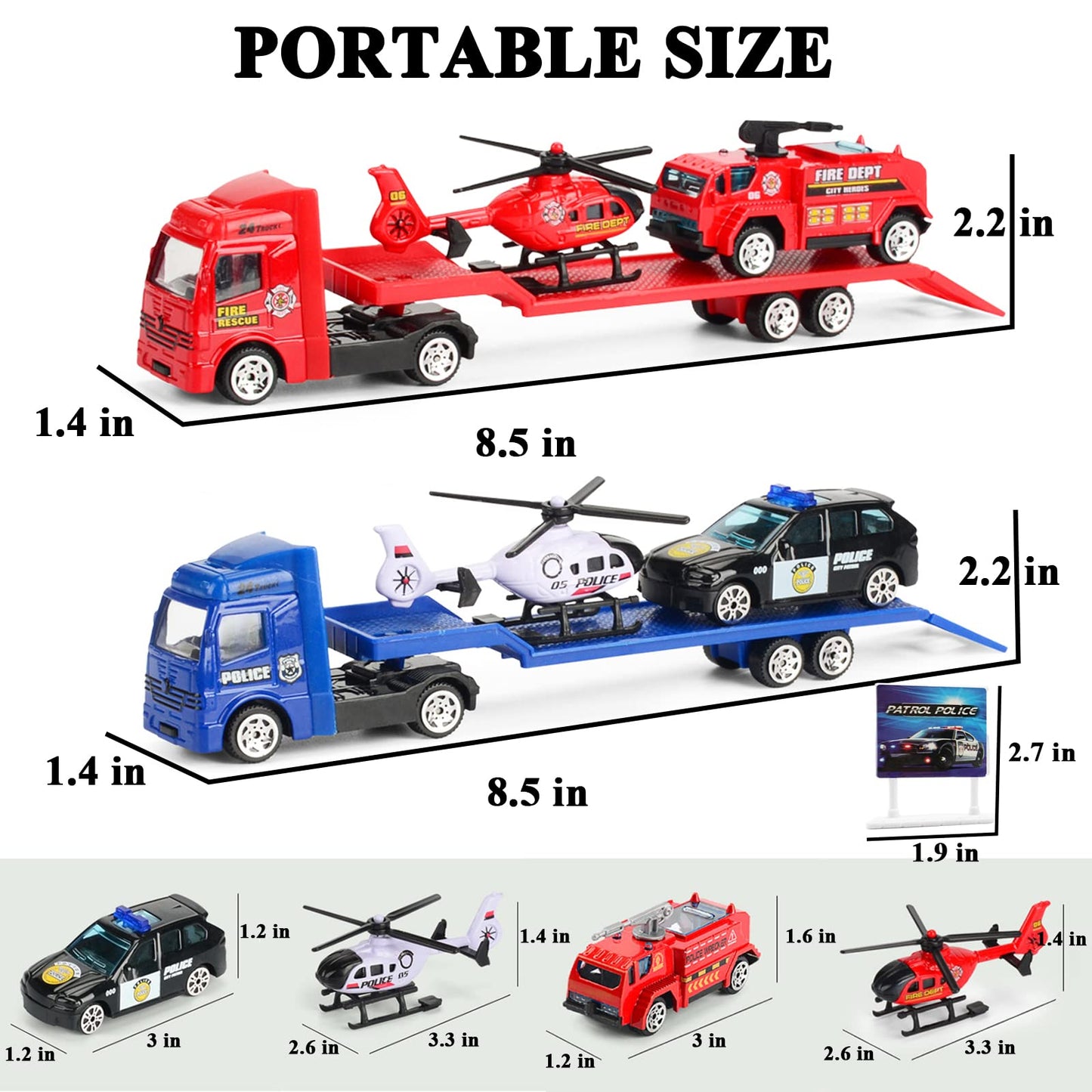OTONOPI Push & Go Rescue Playset – 6 Diecast Emergency Vehicles
