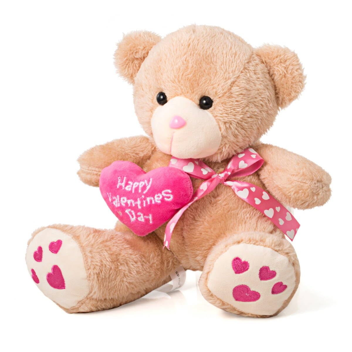 Oukiwi Valentine's Plush Dog – 11-Inch Pink Heart Gift