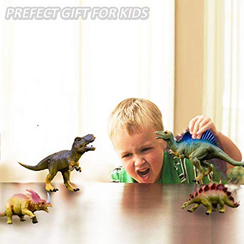 OuMuaMua Dinosaur Toys – 6 Pack Large 6–7 Inch Plastic Dino Figures for Imaginative Play