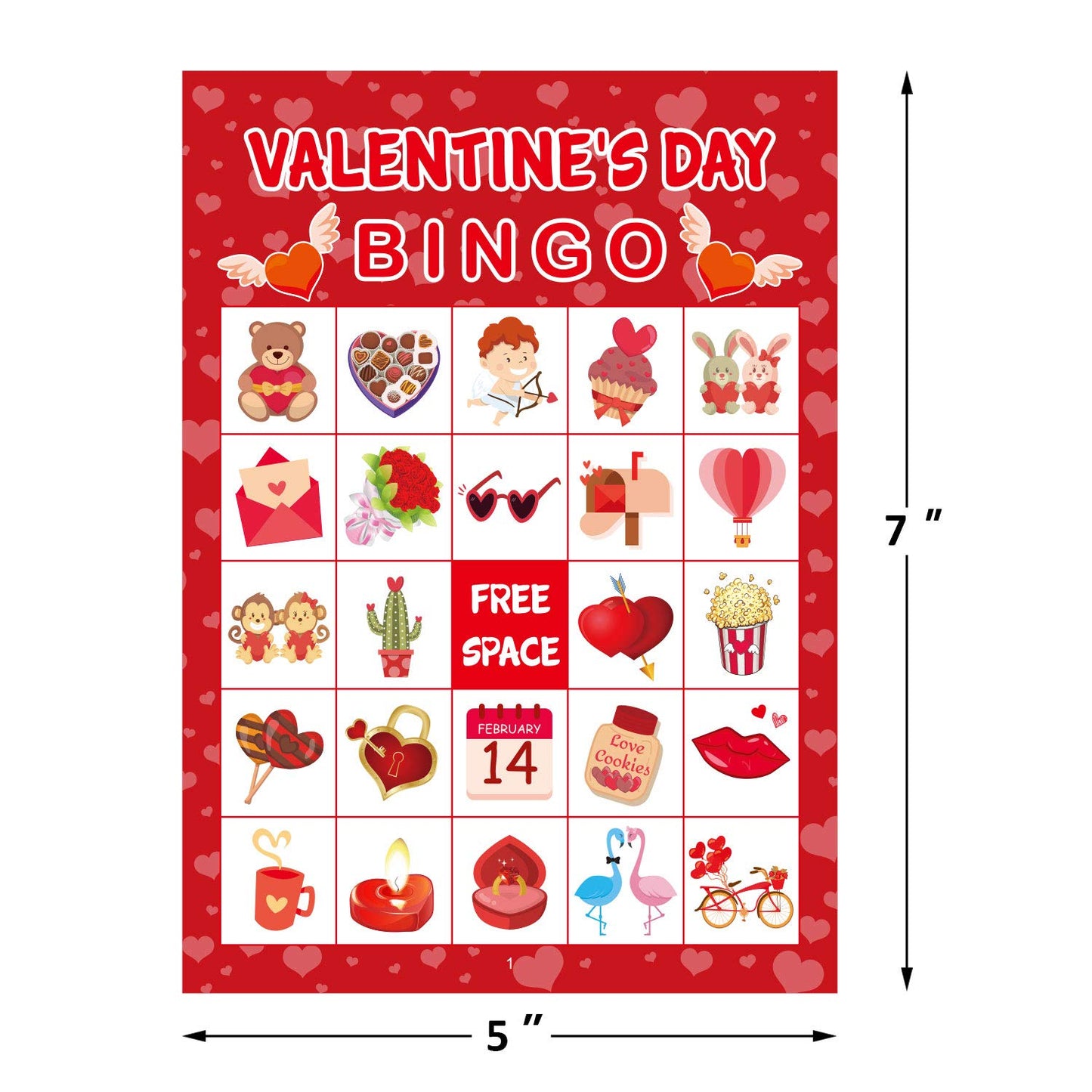 OUNENO Valentines Day Bingo Cards – 24-Player Set for Classroom Parties & Home Activities