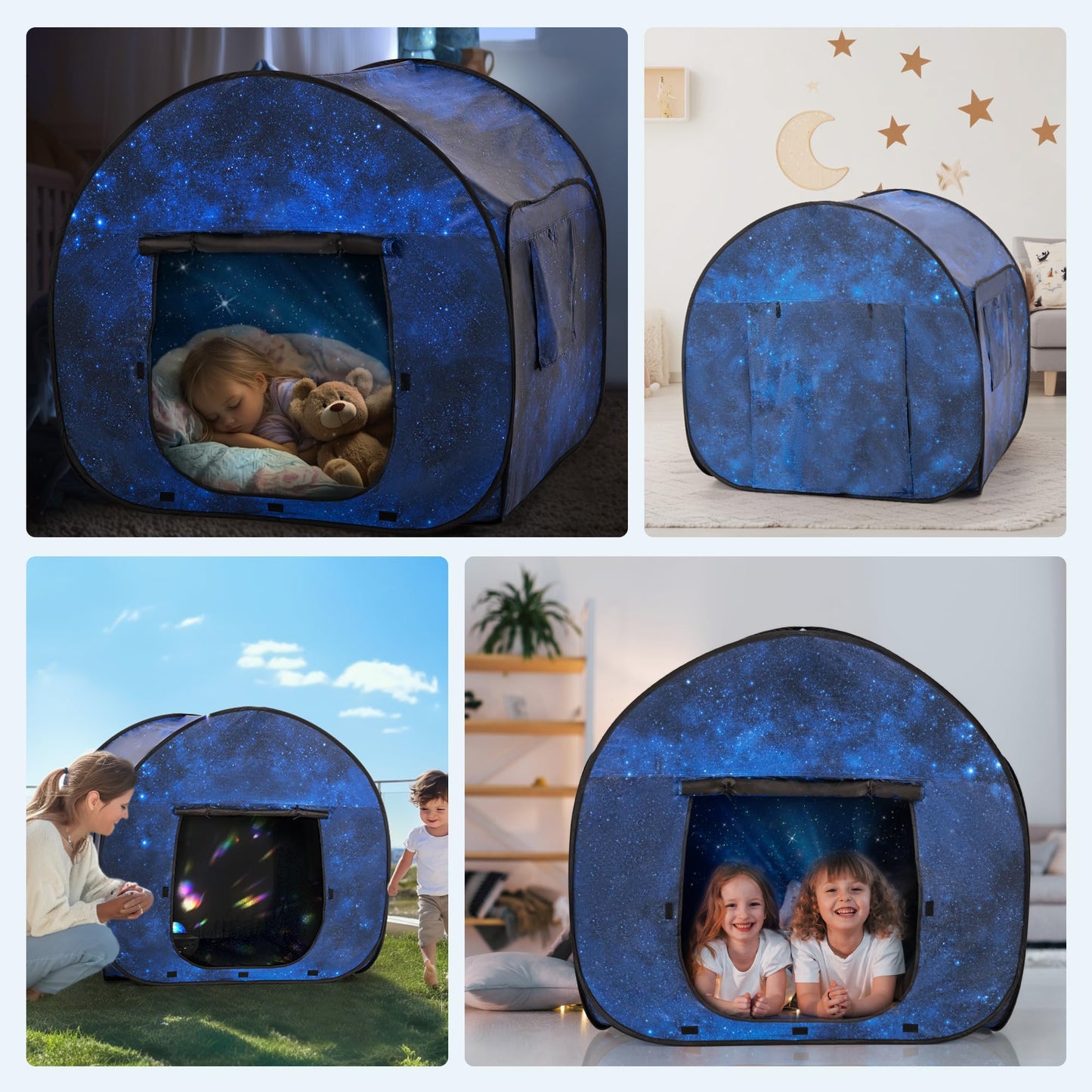 OUTREE Sensory Tent 47x47 in – Starry Night Print for Kids with Autism