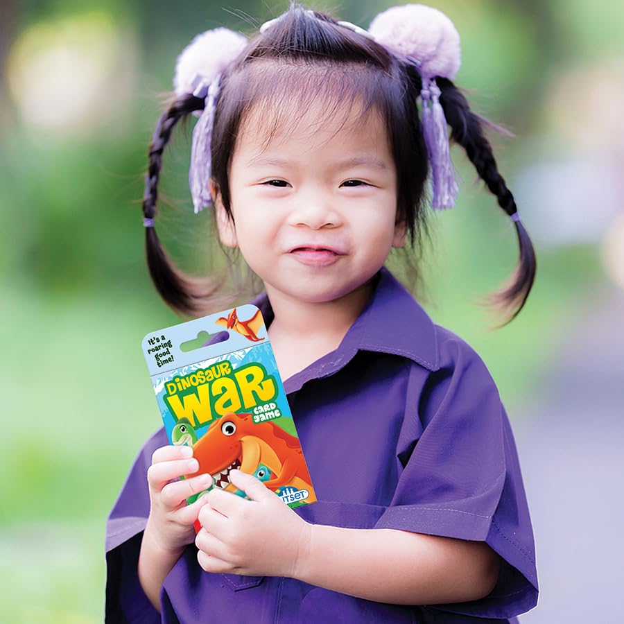 Outset Media Dinosaur War Card Game – Jurassic Battle for 2 Players (Ages 4+)