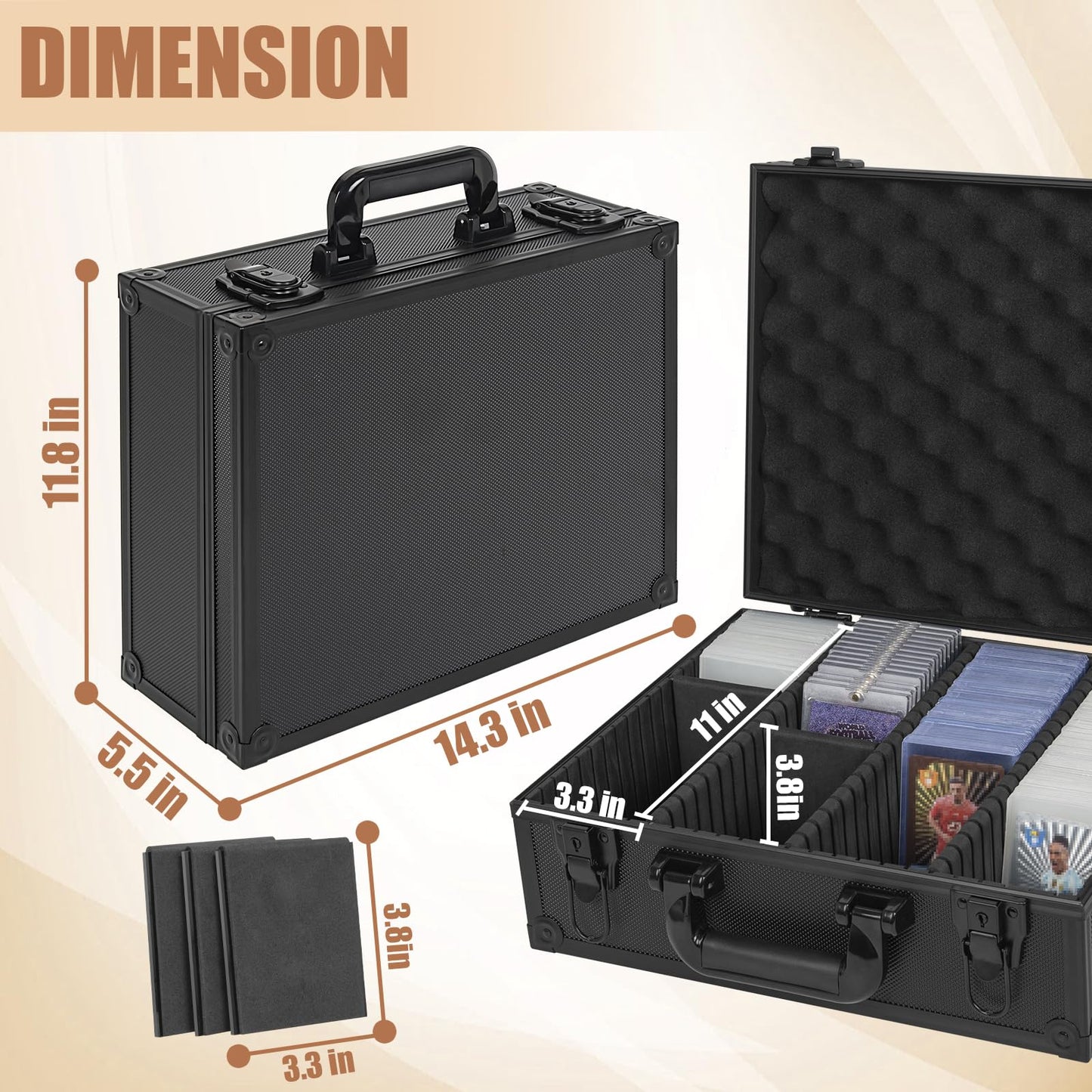 OUUTMEE Toploaders Storage Box for 3x4 35pt Cards – 7-Partition, Holds 600+ Toploaders