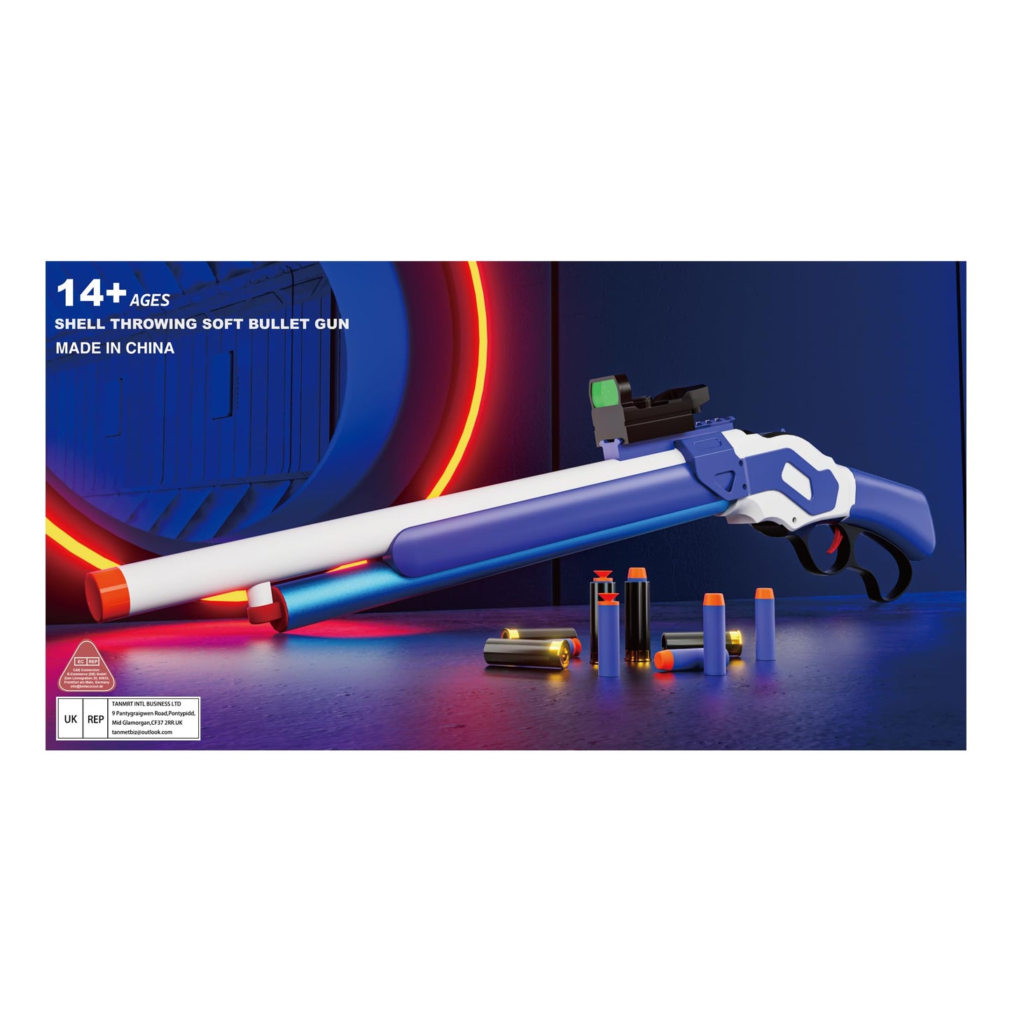 Ouzhimanxing Shell Ejecting Toy Gun (27-Inch) – Soft Foam Blaster with Manual Bolt, Blue