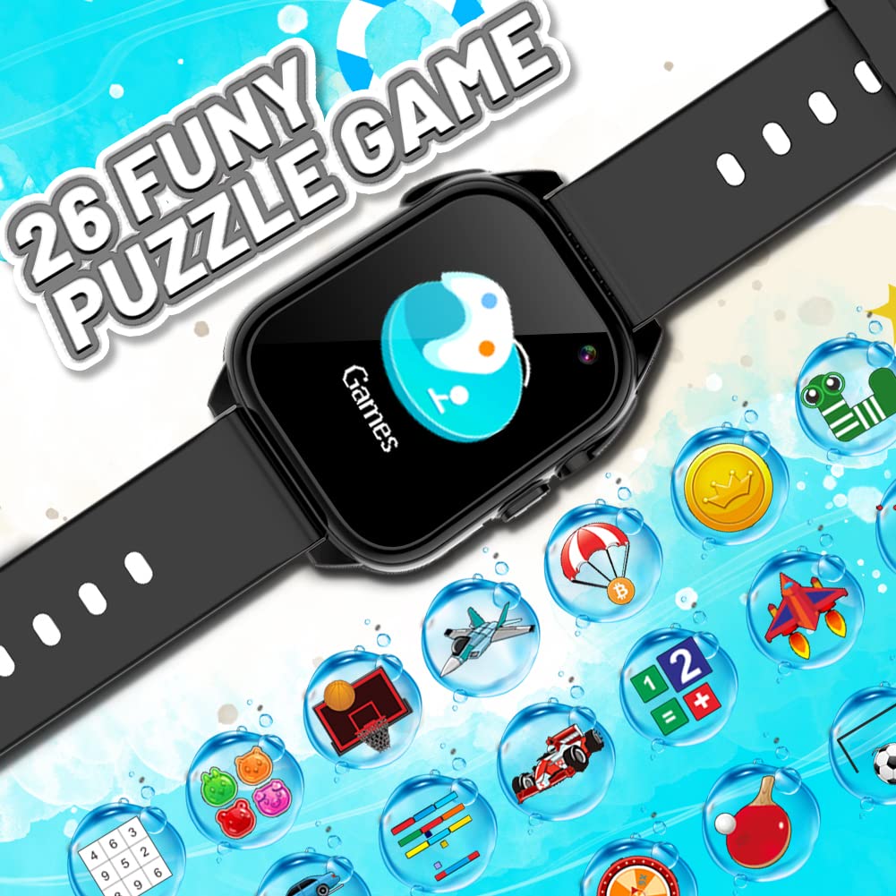OVV Kids Waterproof Smart Watch for Ages 3-12 | 1.44" HD Touch Screen, 26 Games, Camera & Pedometer