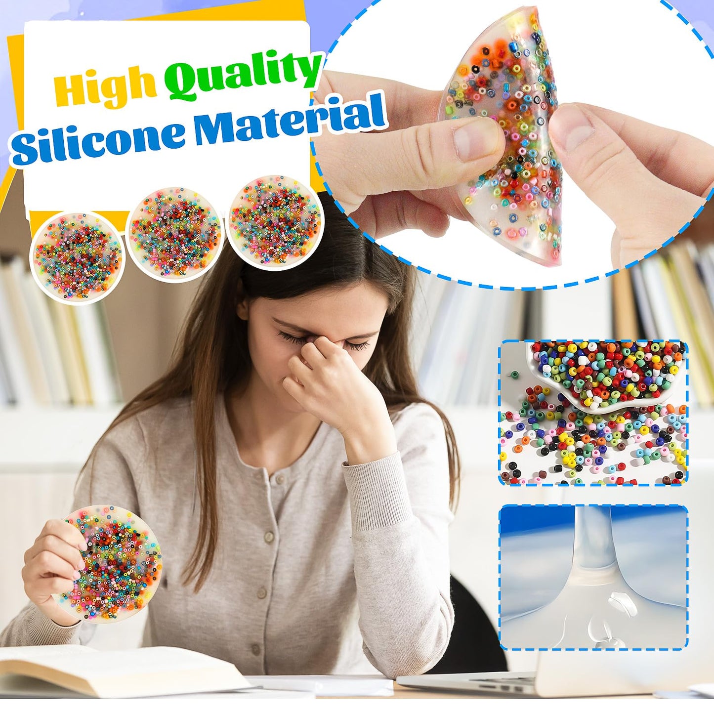 oyeftp Skin Picking Fidget Toys – 3-Pack Silicone Pocket Pads for Skin Pickers