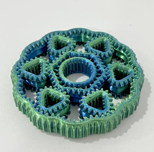 oyeftp 2-Pack Fidget Spinners - 3D Printed Gear Ring Toy for Stress Relief & Focus