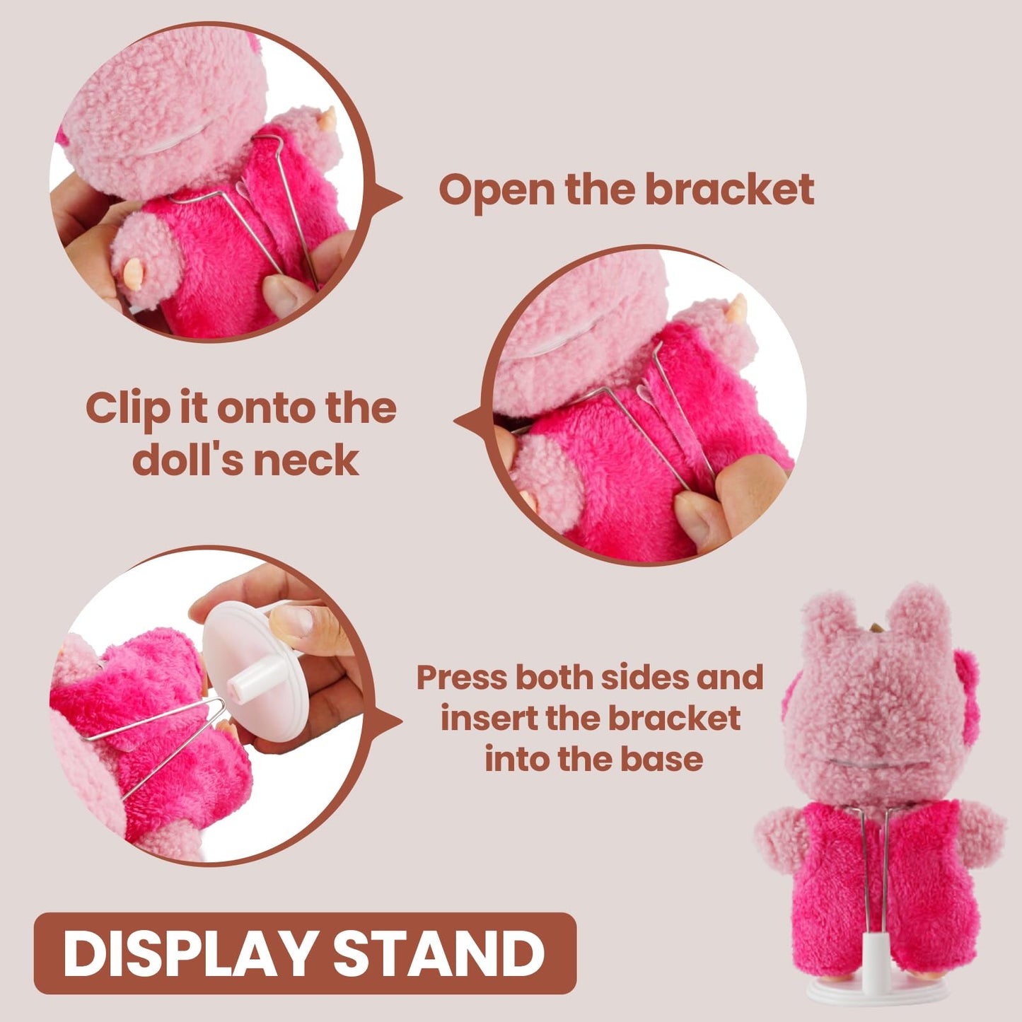 Oythyg Foldable Doll Wardrobe with Stand – 10 Hangers, Rod & Stackable Cabinet