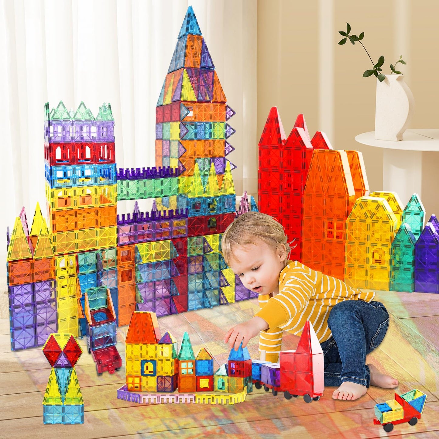 Paaxido Magnetic Tiles 130PC — STEM Building Blocks for Kids