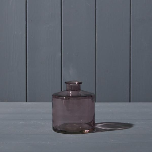 Amethyst Squat Glass Bottle D9 x H10.3cm Weight-299g