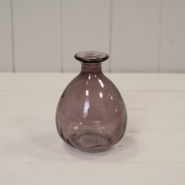 Amethyst Glass Bud Vase D9.2 x H12cm Weight-242g