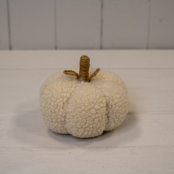 Cream Fabric Pumpkin L13xW13xH12cm Weight-81g