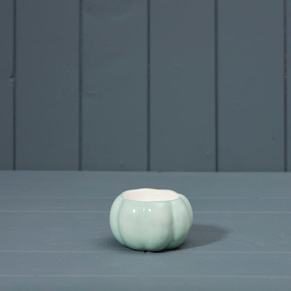 Green Ceramic Pumpkin Tealight Holder L8xW8xH5cm Weight-148g