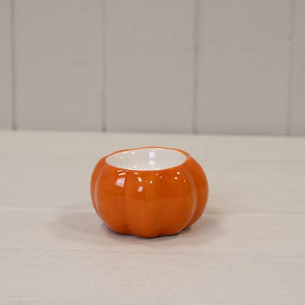 Orange Ceramic Pumpkin Tealight Holder L8xW8xH5cm Weight-143g
