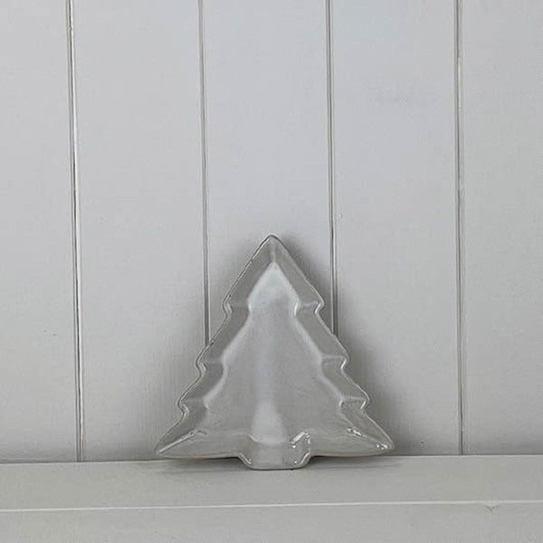 Glazed Ceramic Tree Dish with Textured Detail L16xD2.3xH15.4cm Weight-204g