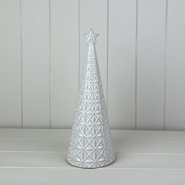 Glazed Ceramic Tree Ornament with Textured Detail L11xD11xH29.2cm Weight-565g