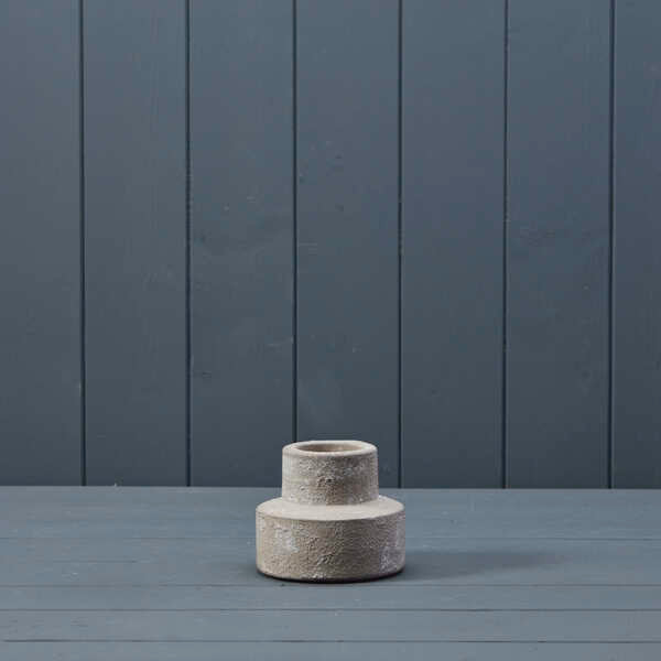 Cement Candle or Tealight Holder (8.5cm) TD(ext)6.5/(int)4.5 x BD10 x H3.5/8.5cm Weight-860g