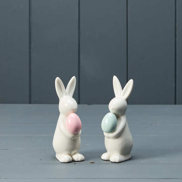 Mixed Rabbits with Pink and Blue Eggs H12.2 W3.8 D5.2