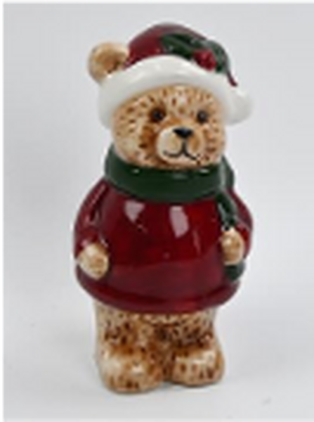 Satchville Bear in a warm Traditional Red Knit