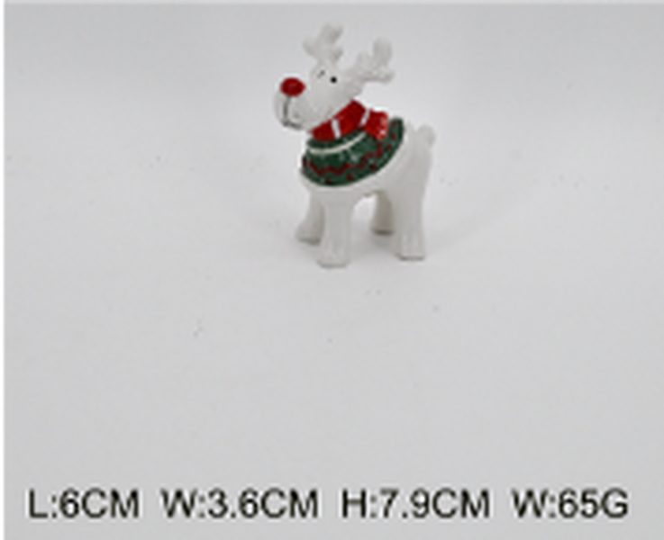 Ceramic Reindeer with Christmas Sweater and Scarf Mini