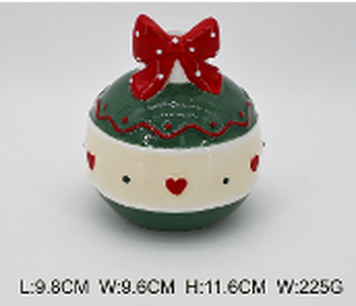 Green Candle Holder with Bow