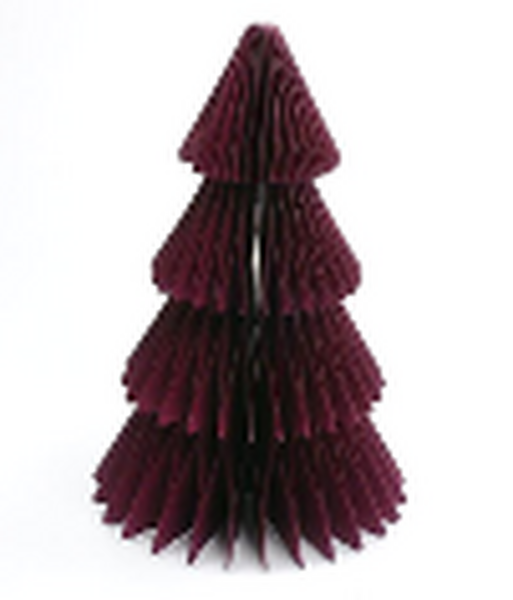 Set of 3 Claret Red Paper Christmas Trees