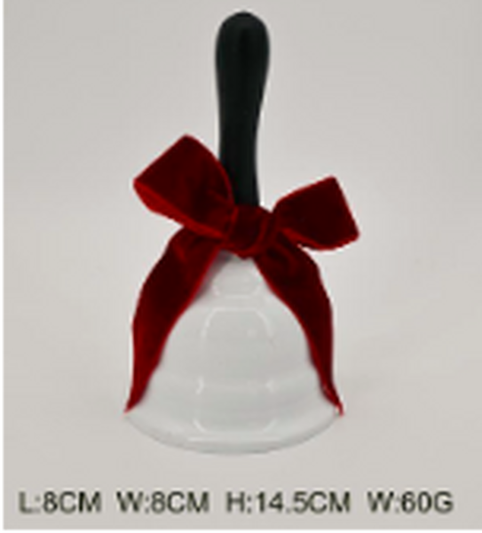 Christmas Bell with Red Velvet Bow