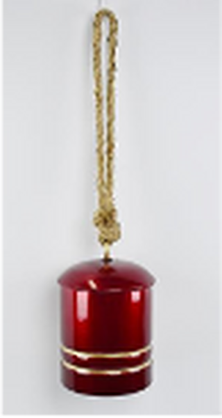 Glossy Red Metal Cowbell on Hanger