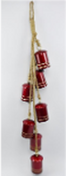 Metal Glossy Red 7 Cowbell Hanging Garland