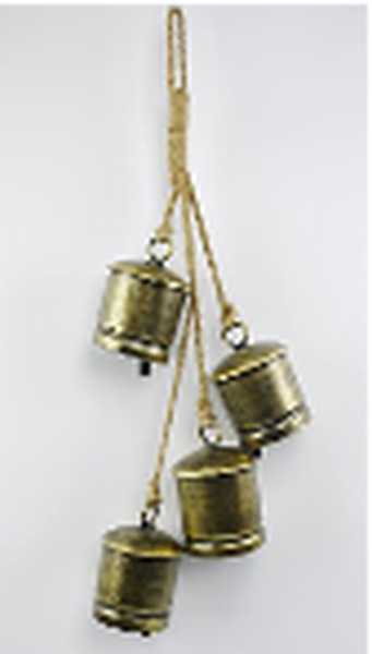 Metal Gold 4 Cowbell Hanging Garland