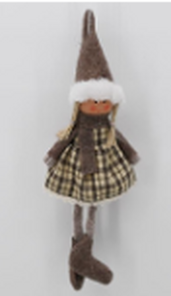 Fabric Hanging Girl in Brown Outfit