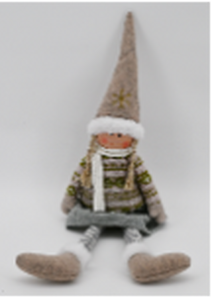 Fabric Girl in Winter Sweater Natural and Grey