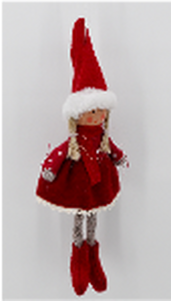 Fabric Hanging Girl in Red