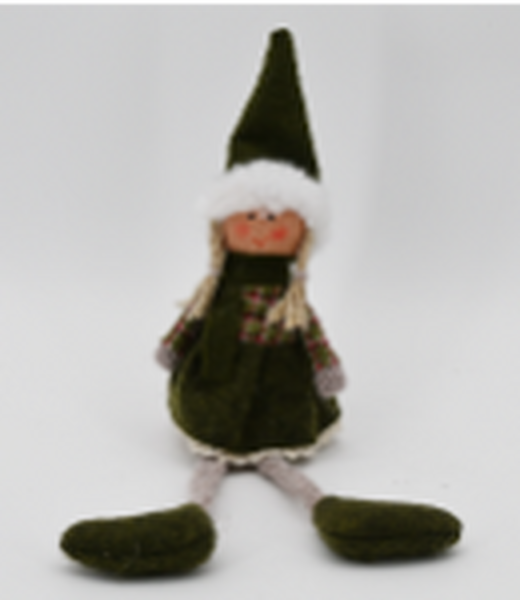 Fabric Sitting Girl in Green