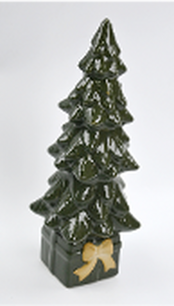 Ceramic Green Christmas Tree on Box