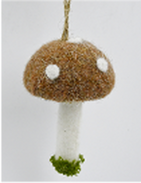 Brown Felt Hanging Mushroom