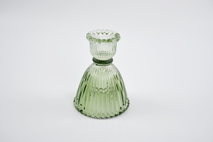 Vintage Green Candle Holder Small