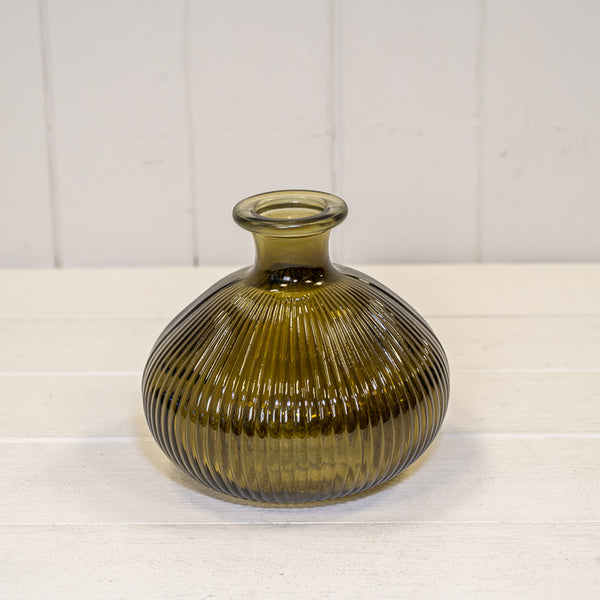 Olive Green Decorative Bottle 14cm x 14cm x 13cm