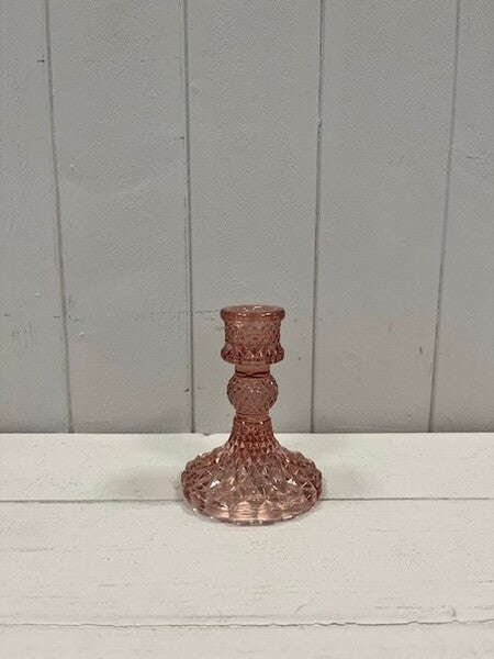 Rose Glass Candle Holde 7.7cm x 7.7cm x 10.2cm