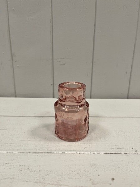 Small Rose Textured Candle Holder 4.8cm x 4.8cm x 6.8cm