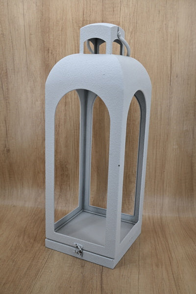 Off White Metal Open Faced Lantern Large