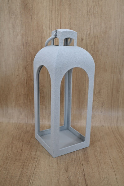 Off White Metal Open Faced Lantern Small