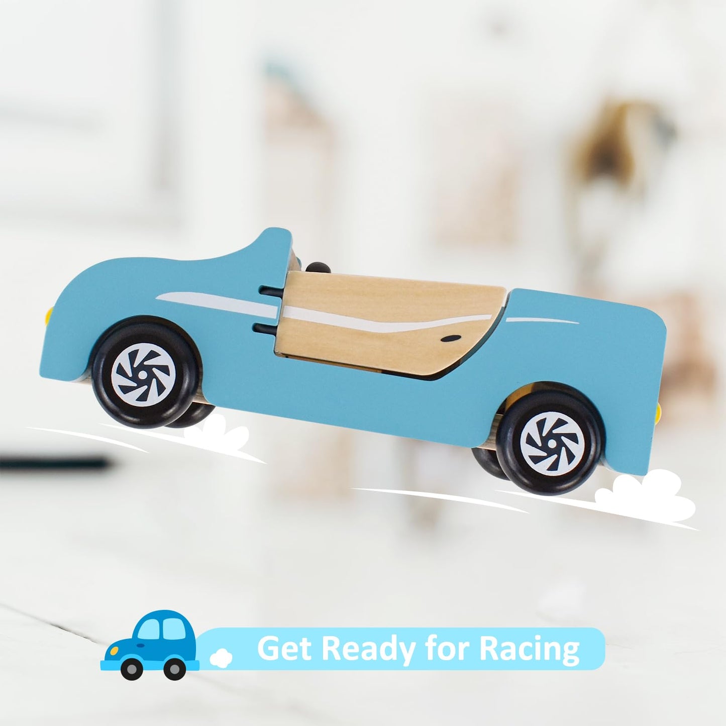 PairPear Wooden Family Car for Dolls – Durable Dollhouse Vehicle & Pretend Play