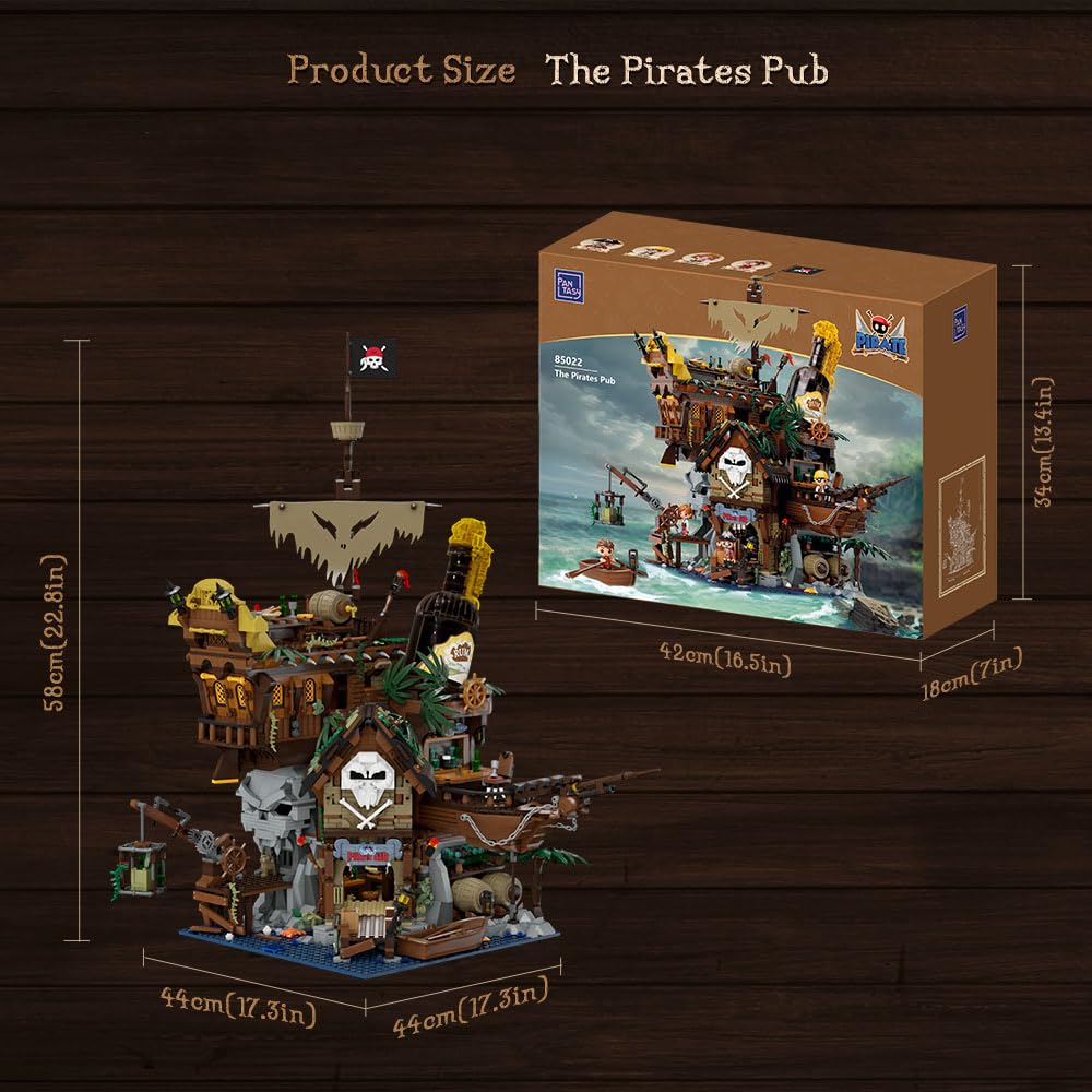 PANTASY Pirate Pub Building Kit — Modular Shipwreck Tavern with Pirate Figures