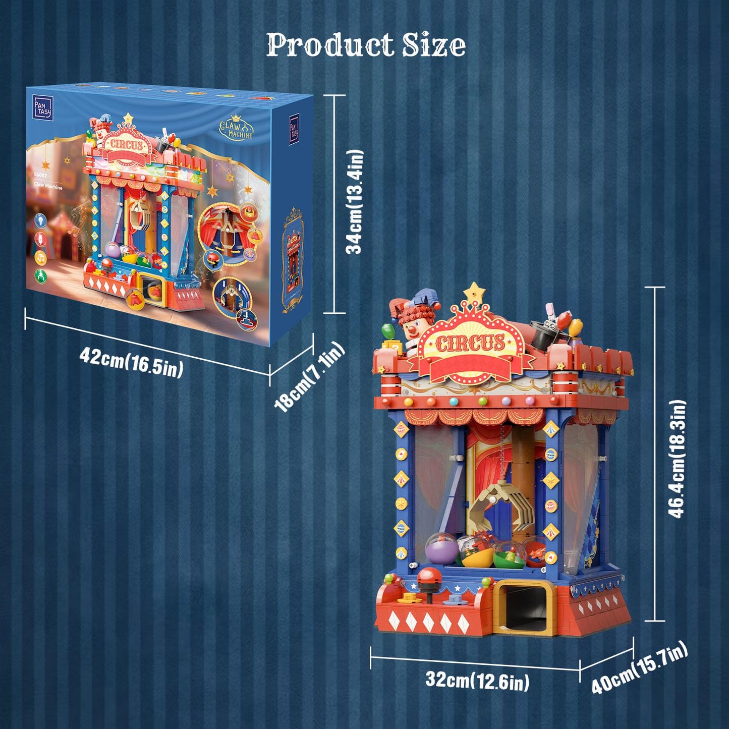 PANTASY Retro Circus Claw Machine Building Kit – Arcade-Style Interactive Display