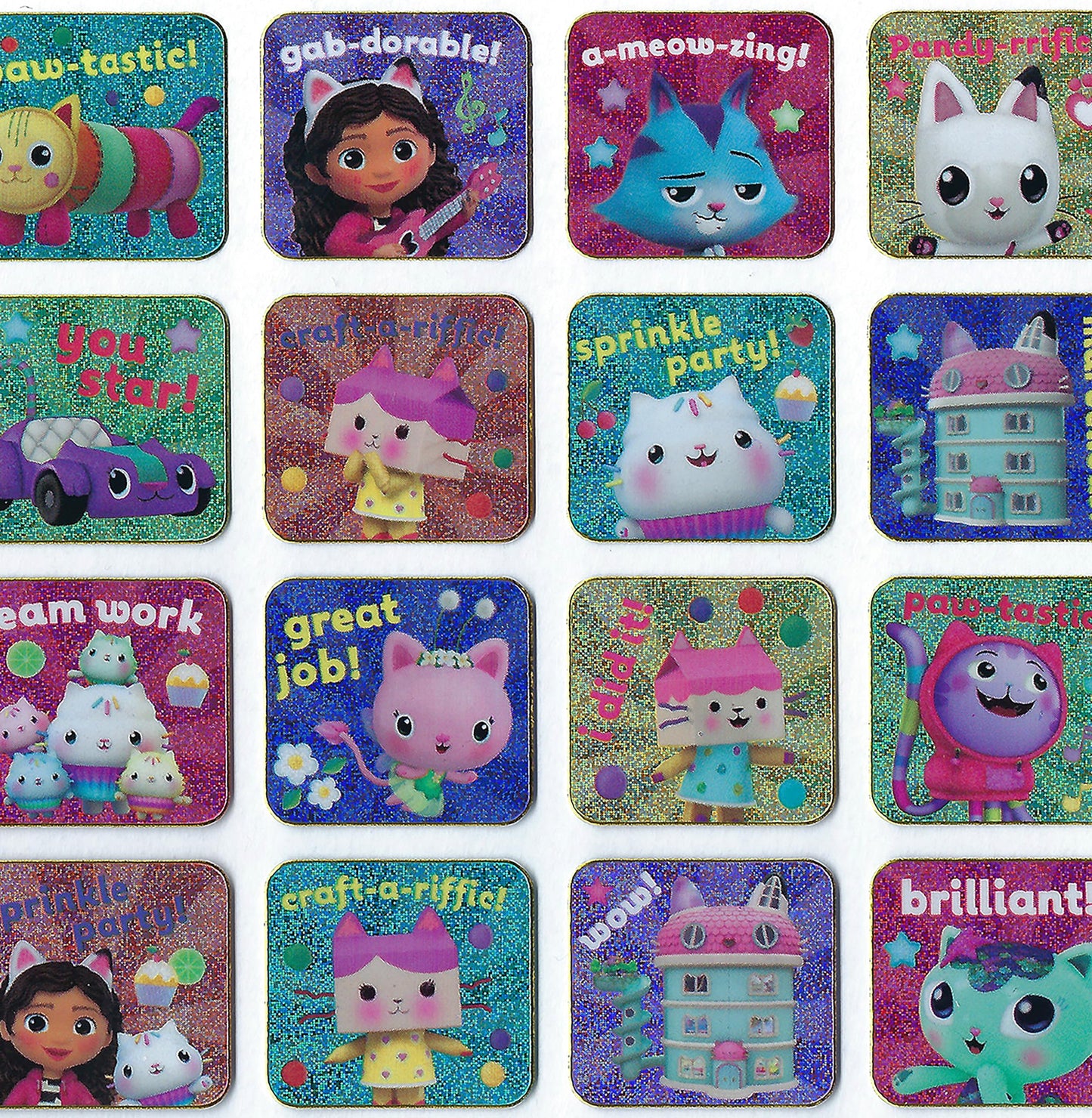 Gabby's Dollhouse Everyday Reward Chart by Paper Projects – 56 Sparkly Stickers, Wipe-Clean A3 Chart (29.7x42 cm)