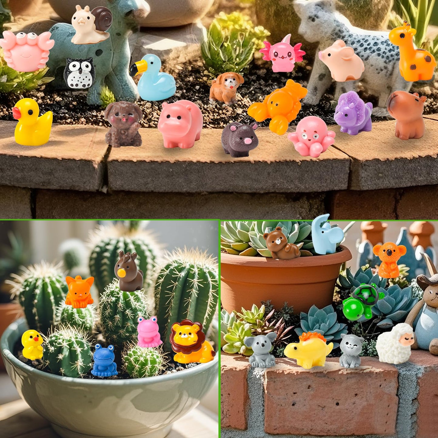 PAPPYN-A 50 Mini Resin Animal Figurines – Diverse Farm & Fantasy Miniatures for Crafts