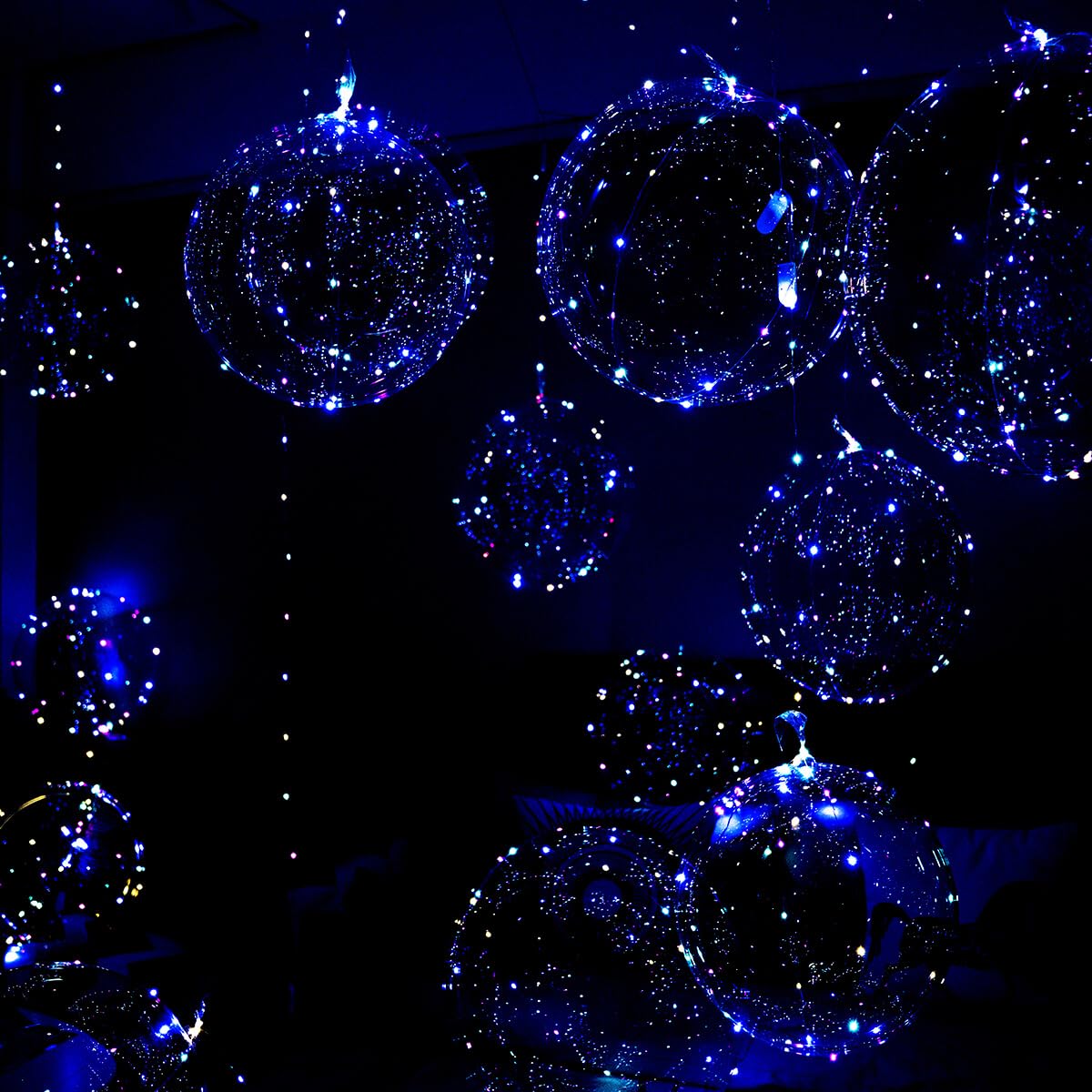 PartyFun4u 18-Pack LED Balloons — Batteries Included, 3 Modes, 24" Latex for Weddings & Parties