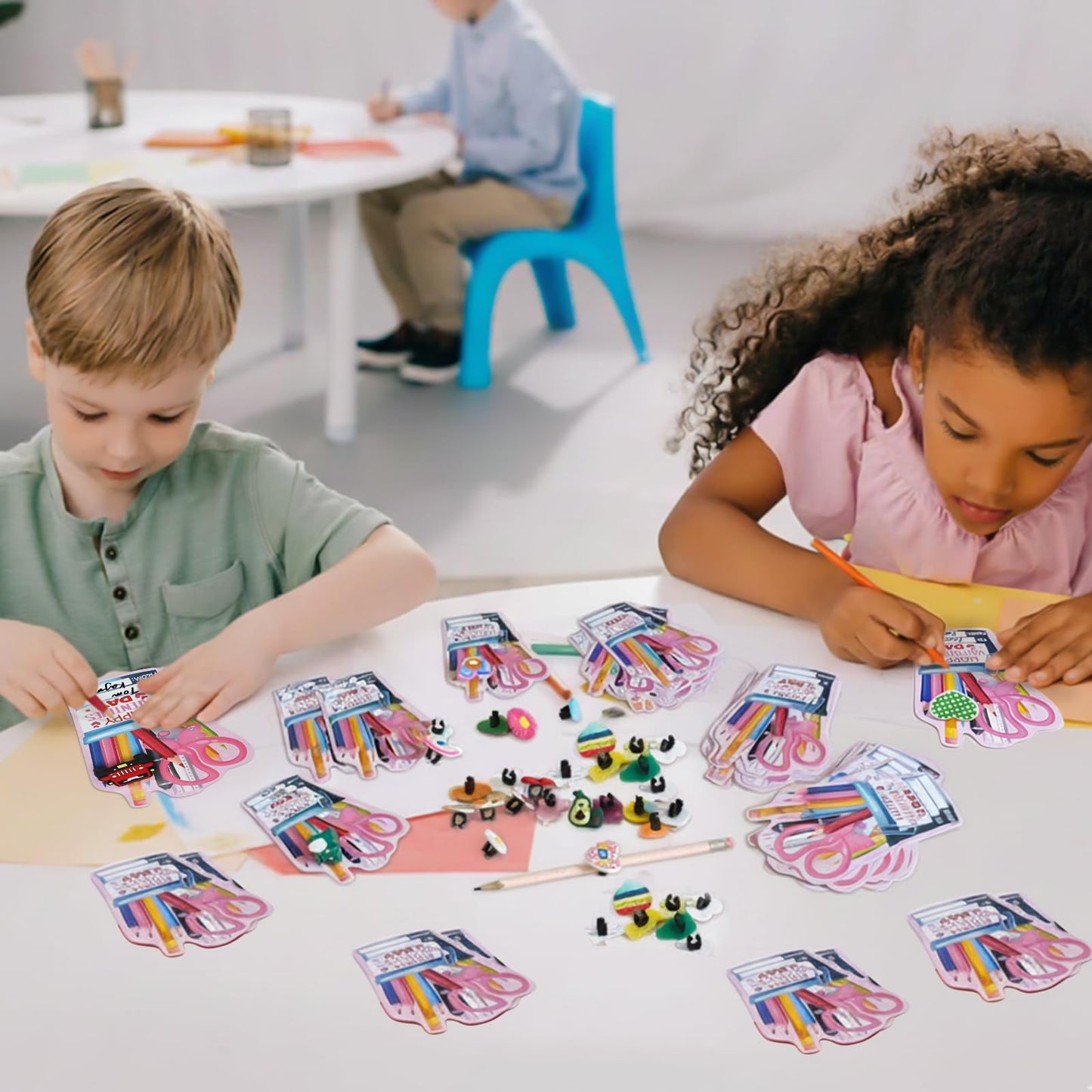 PartyLOUD Valentines Day Cards for Kids – Pencil Toppers for Classroom Exchange & School Parties